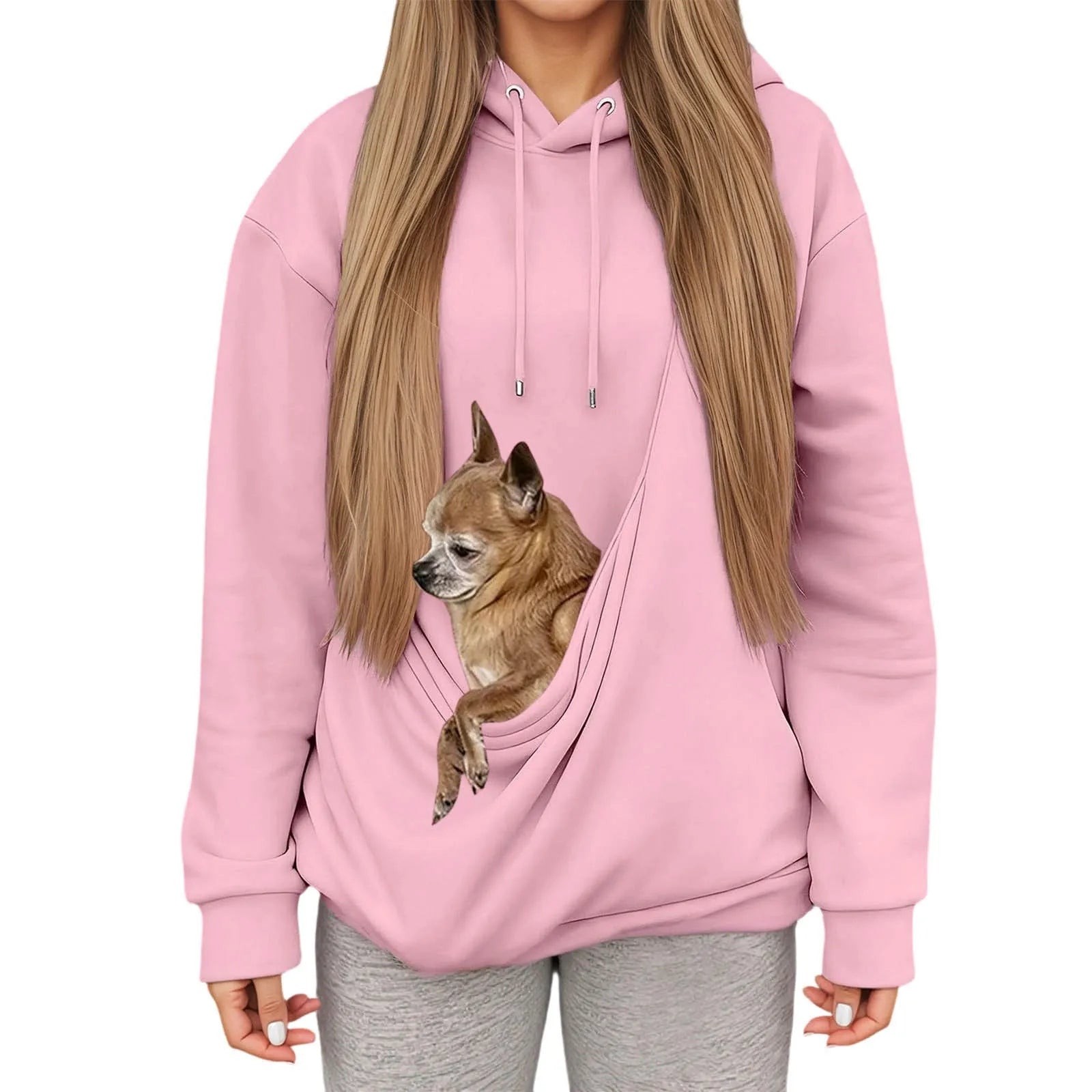 Cozy Hoodie with Pet Carrier Pocket – Comfortable Hooded Sweatshirt for Small Pets 1