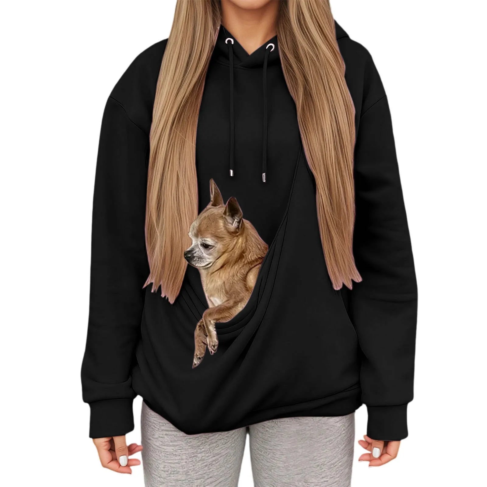 Cozy Hoodie with Pet Carrier Pocket – Comfortable Hooded Sweatshirt for Small Pets 10