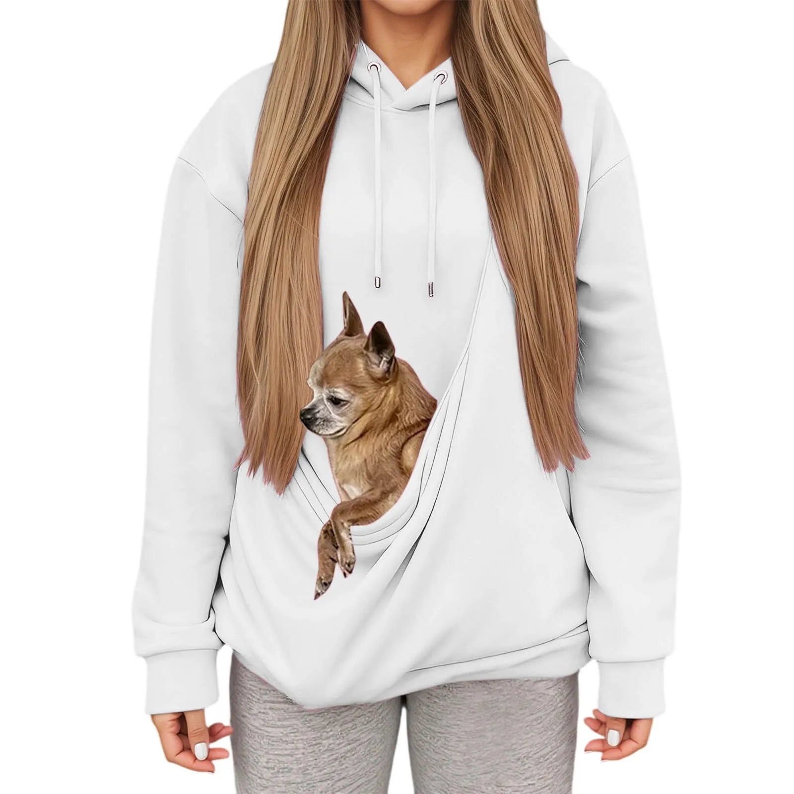 Cozy Hoodie with Pet Carrier Pocket – Comfortable Hooded Sweatshirt for Small Pets 11