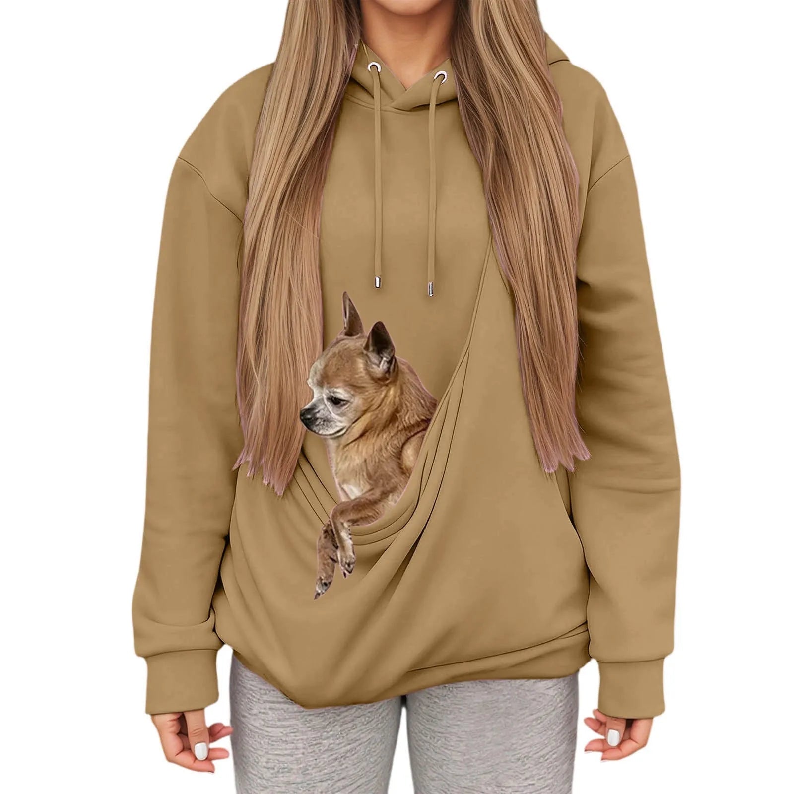 Cozy Hoodie with Pet Carrier Pocket – Comfortable Hooded Sweatshirt for Small Pets 5
