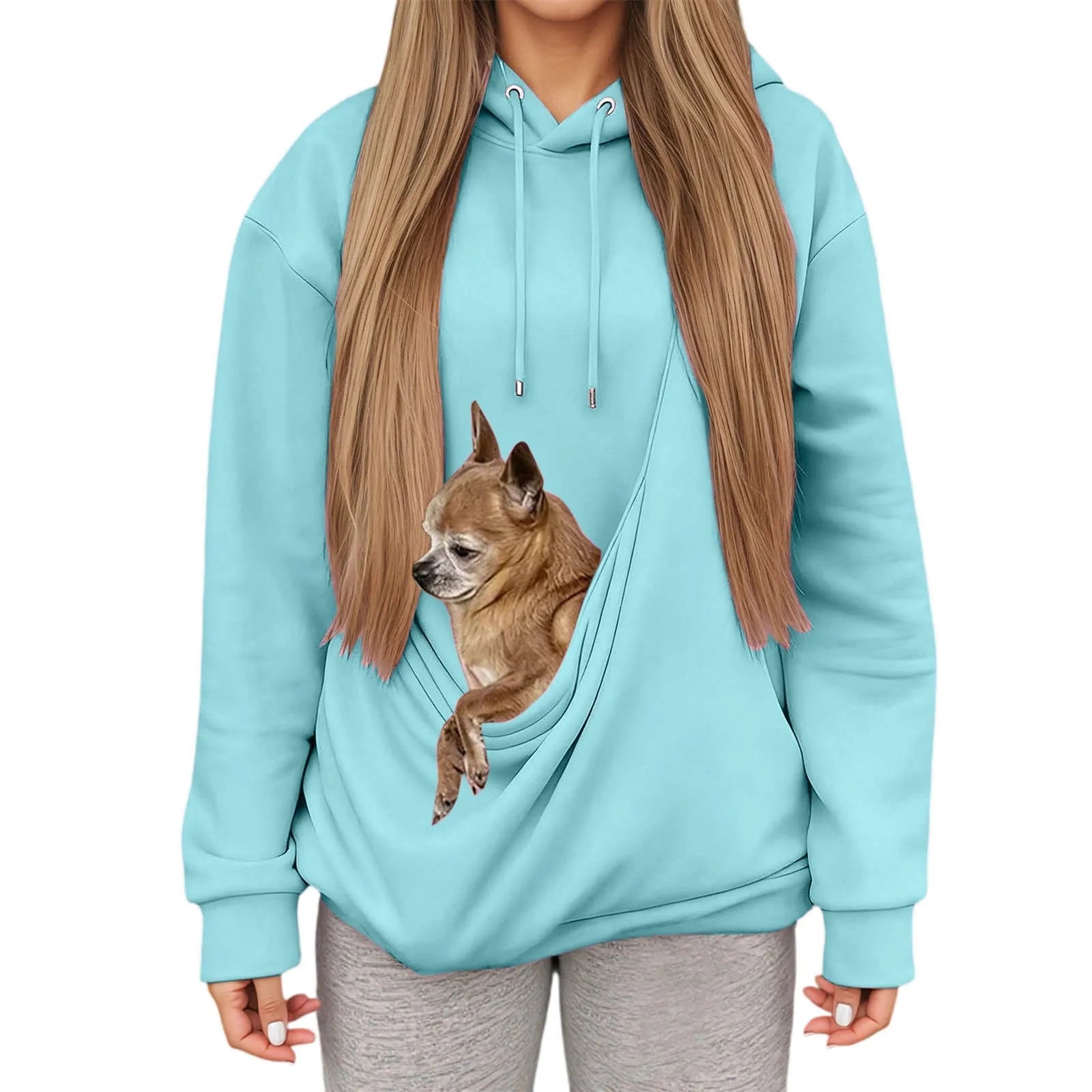 Cozy Hoodie with Pet Carrier Pocket – Comfortable Hooded Sweatshirt for Small Pets 8