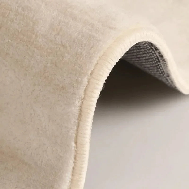 Cream Irregular Shaped Rug | Minimalist Non-Slip Soft Carpet 4