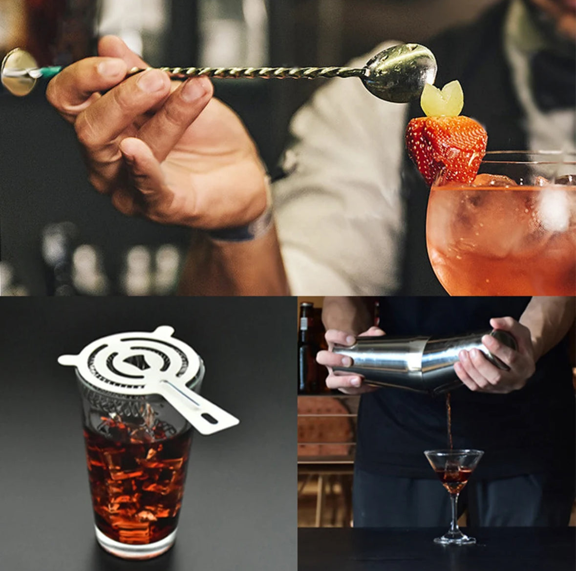 Set de barman 23 pièces – Outils professionnels pour cocktails avec capacité de 350 à 750 ml et construction durable