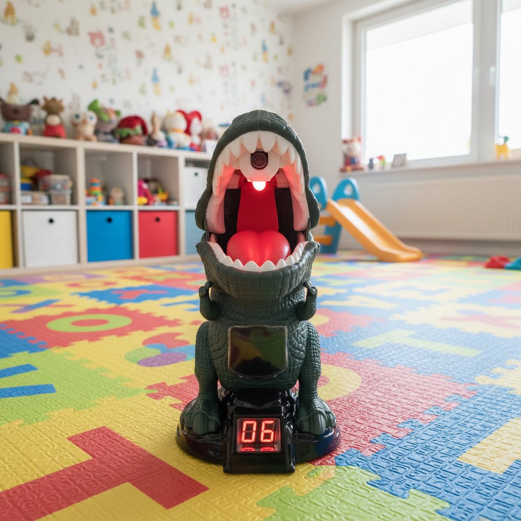 DINOPOP BLASTER – Dinosaurusschietspel voor kinderen met zachte schuimrubberen ballen en een schietbord. 0