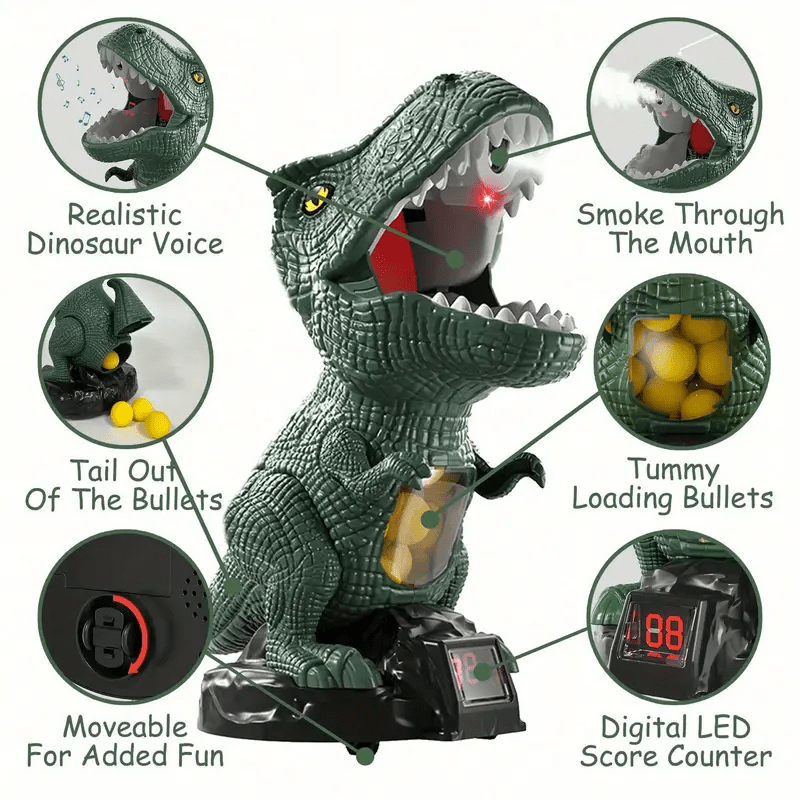 DINOPOP BLASTER – Dinosaurusschietspel voor kinderen met zachte schuimrubberen ballen en een schietbord. 5