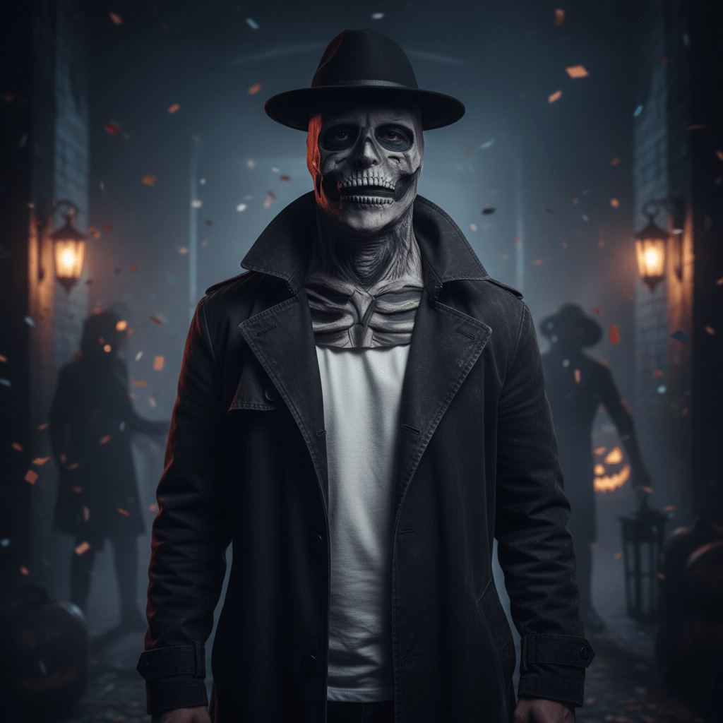 DREADSKULL – Realistische skelettenmasker met hoed voor de ultieme Halloween-transformatie 0