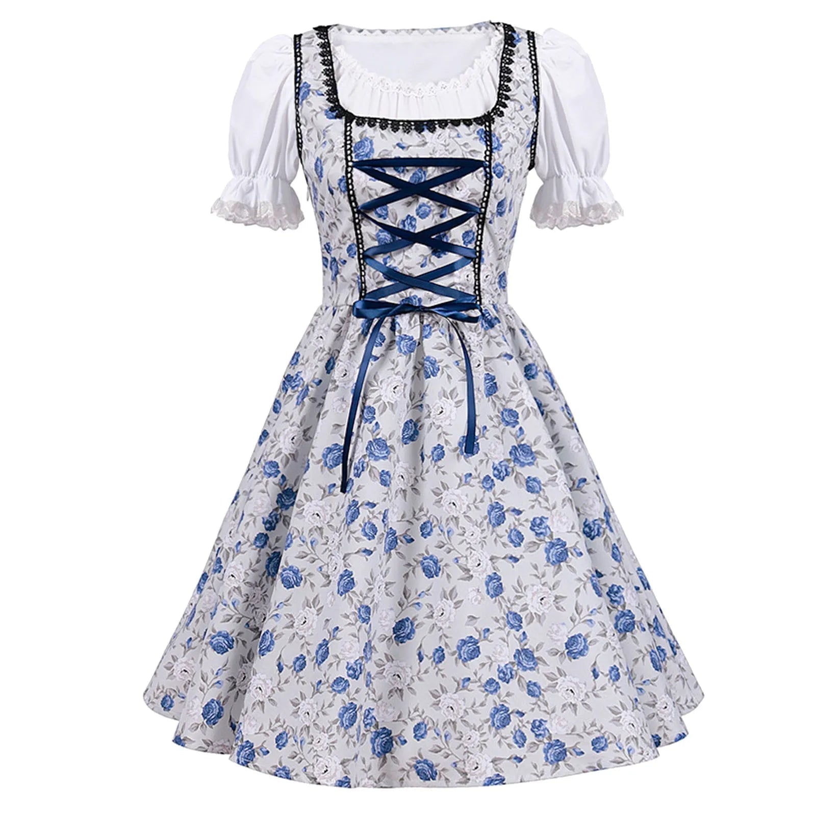 HeimatLiebe – Dames Dirndl van Katoen met Schort – Traditie & Elegantie