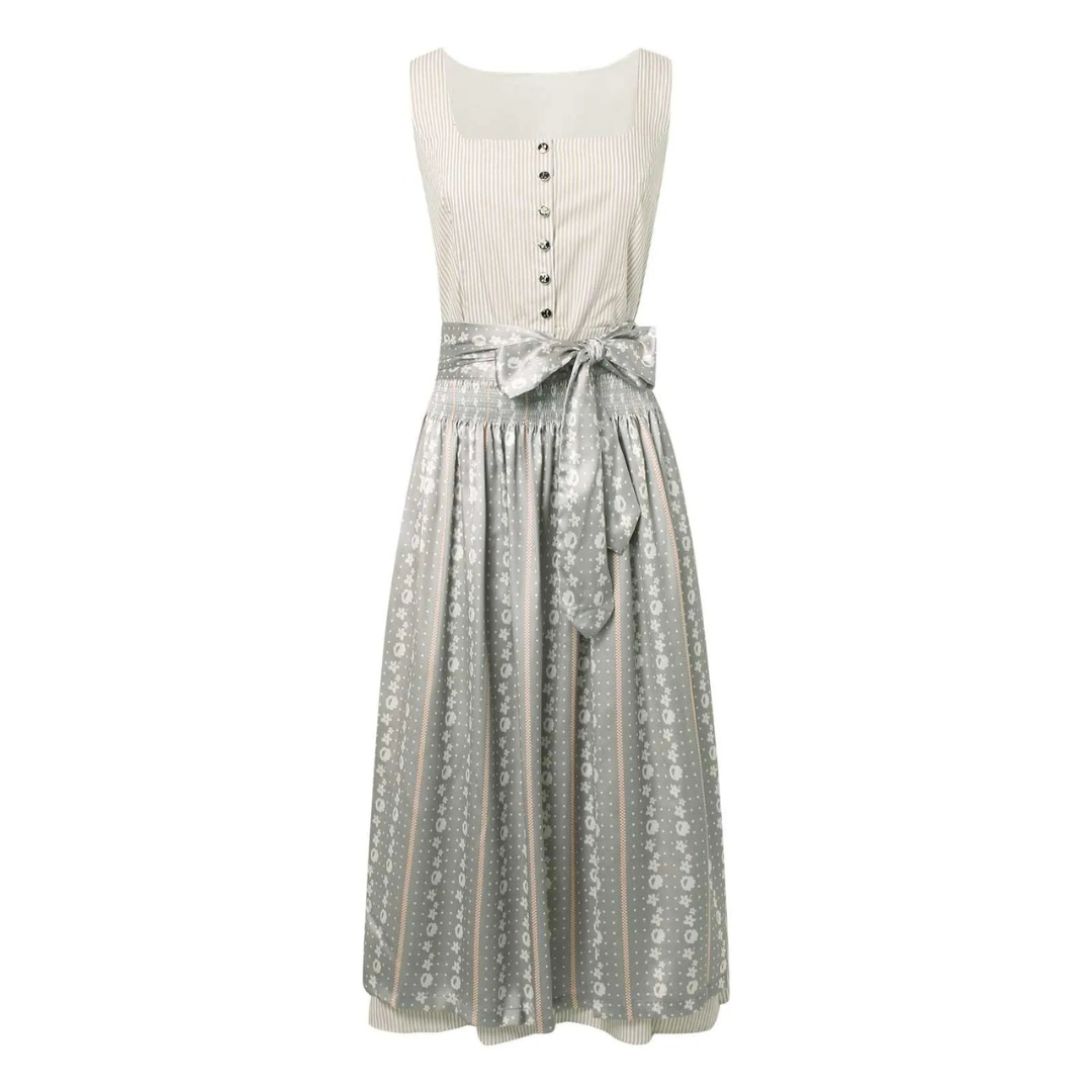 AlpenFein – Dames Dirndl met ¾-mouwen & Vierkante Halslijn – Klederdrachtstijl