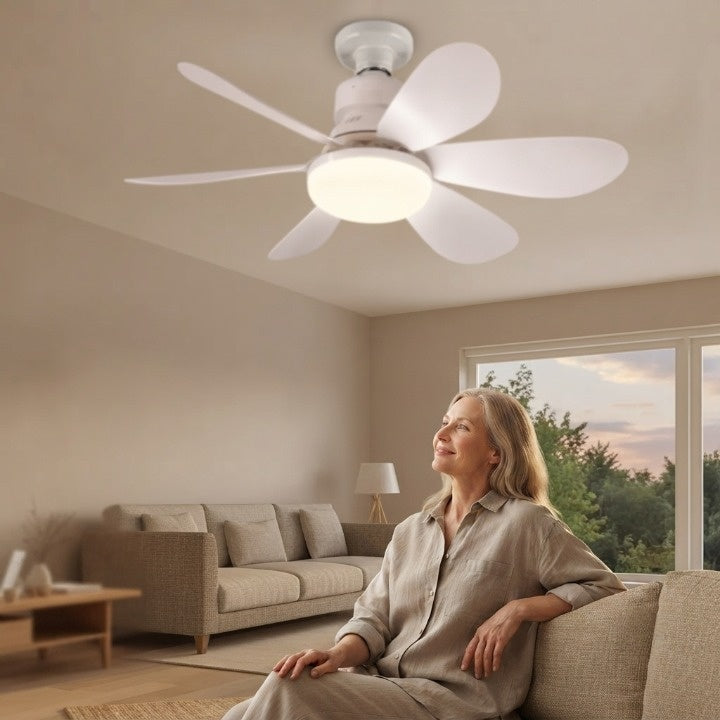 Deckenventilator mit LED-Licht, 3 Farbtemperaturen, Fernbedienung, 52 cm Durchmesser 1