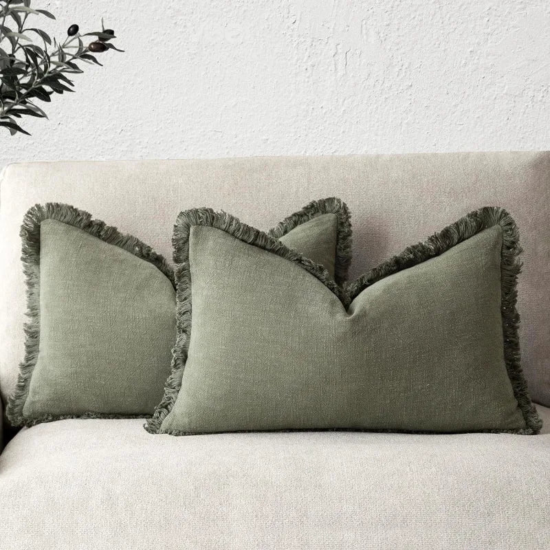 Decoratieve Katoen Linnen Kussenslopen Luxe Woonaccessoire Set van 2 2