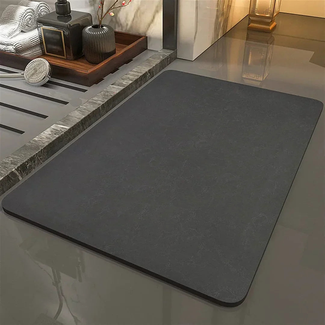 Diatomaceous earth bath mat