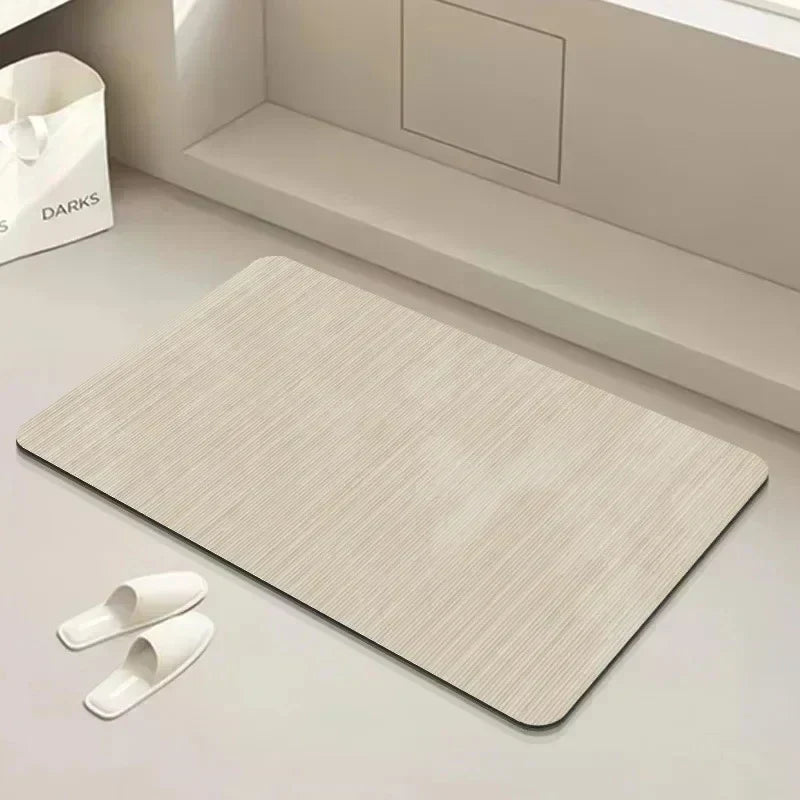 Diatomaceous earth bath mat