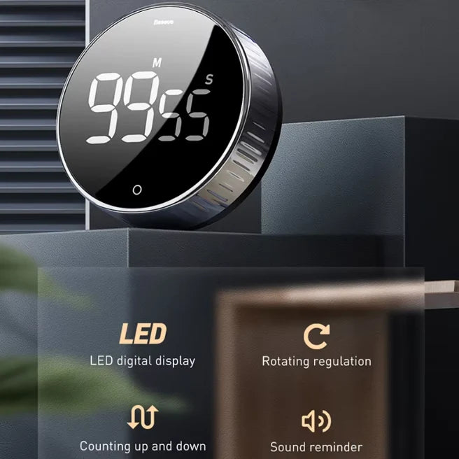 Digital Magnetic Kitchen Timer with HD LED Display, 99-Minute Countdown and Loud Alarm 7