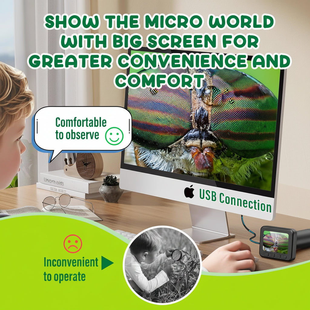 Digital Microscope Portable HD Screen Science Learning Camera 5