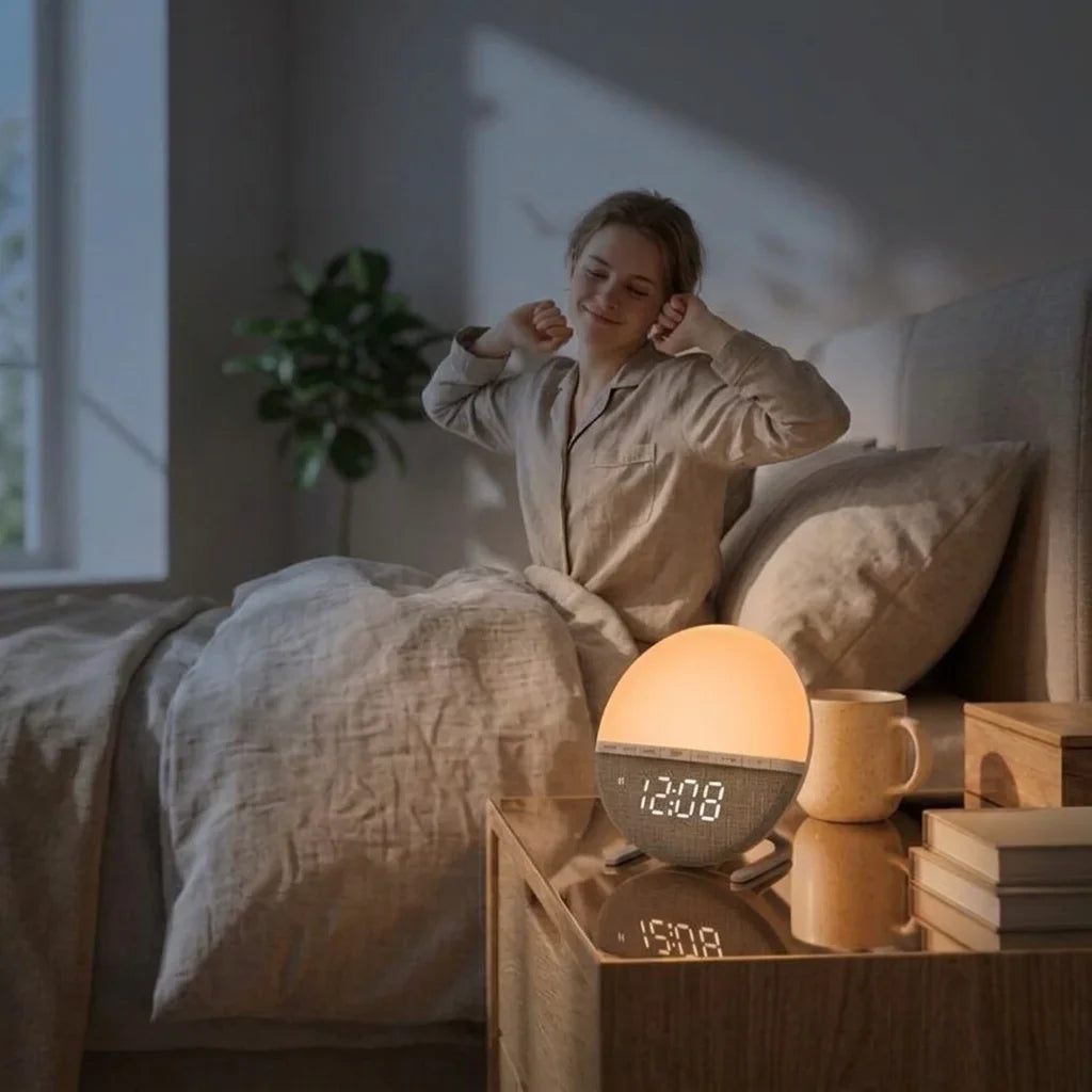 Digitale Wekker met Zonsopgangsimulatie en Kleurveranderend Nachtlampje 4