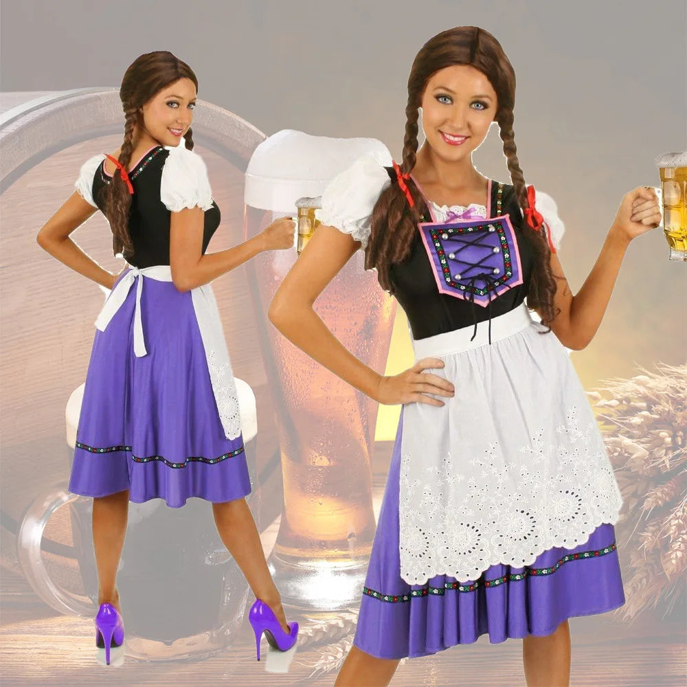 BavariaStyle – Dirndl jurk met schort – Ideaal voor Oktoberfest & feesten