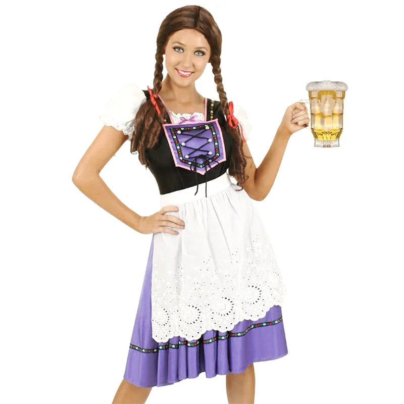 BavariaStyle – Dirndl jurk met schort – Ideaal voor Oktoberfest & feesten