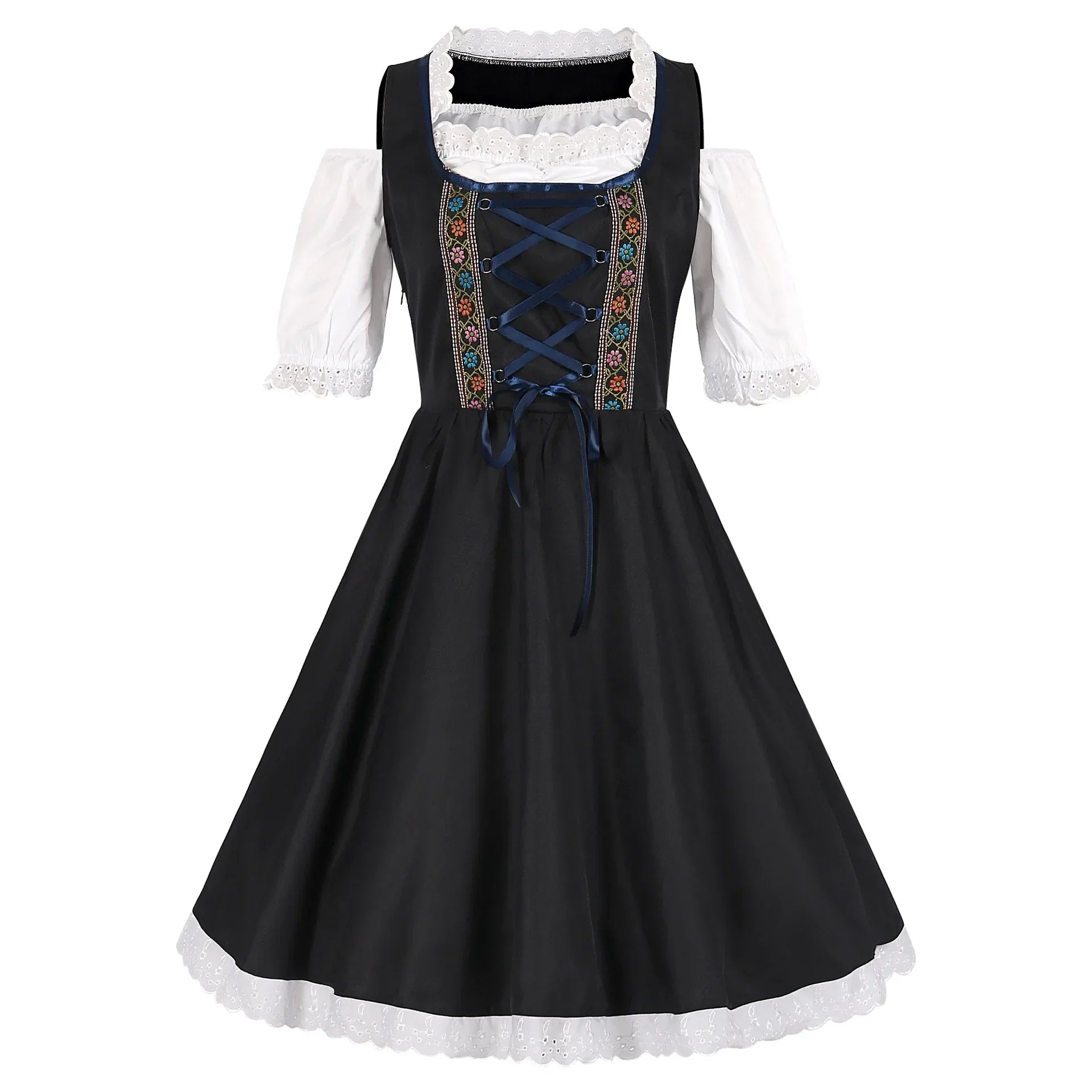 BavariaStyle – Dirndl jurk met schort & kant – Wiesn-look voor dames