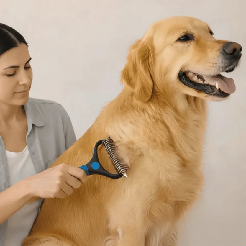 Dog Brush – Two-Sided Slicker and Deshedding Brush for Tangle-Free Grooming 0