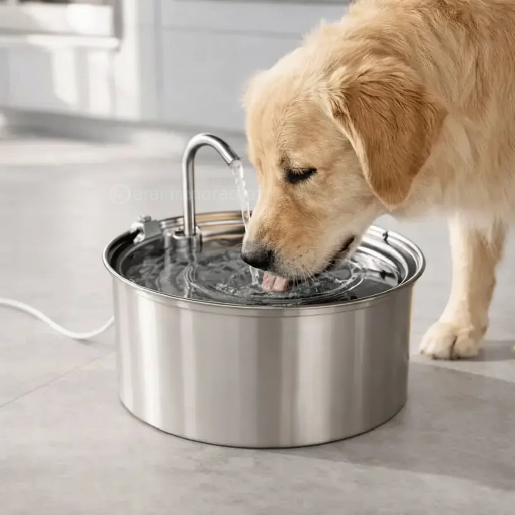 Dog Water Fountain - 3.2L Automatic Drinking Fountain for Large Dogs, Stainless Steel, Quiet Operation 5