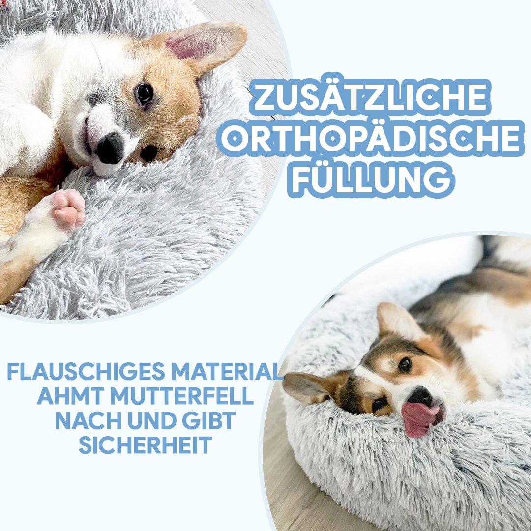 Coussin-lit pour chien – Design doux en peluche avec fond antidérapant et housse lavable