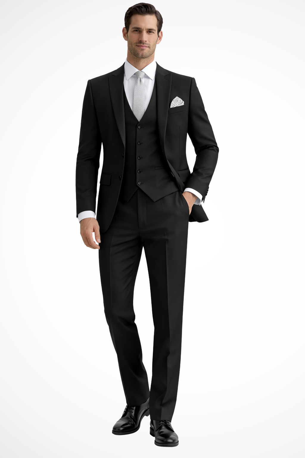Driedelig Slim Fit Heren Pak met Reverskraag voor Bruiloften en Formele Gelegenheden 0