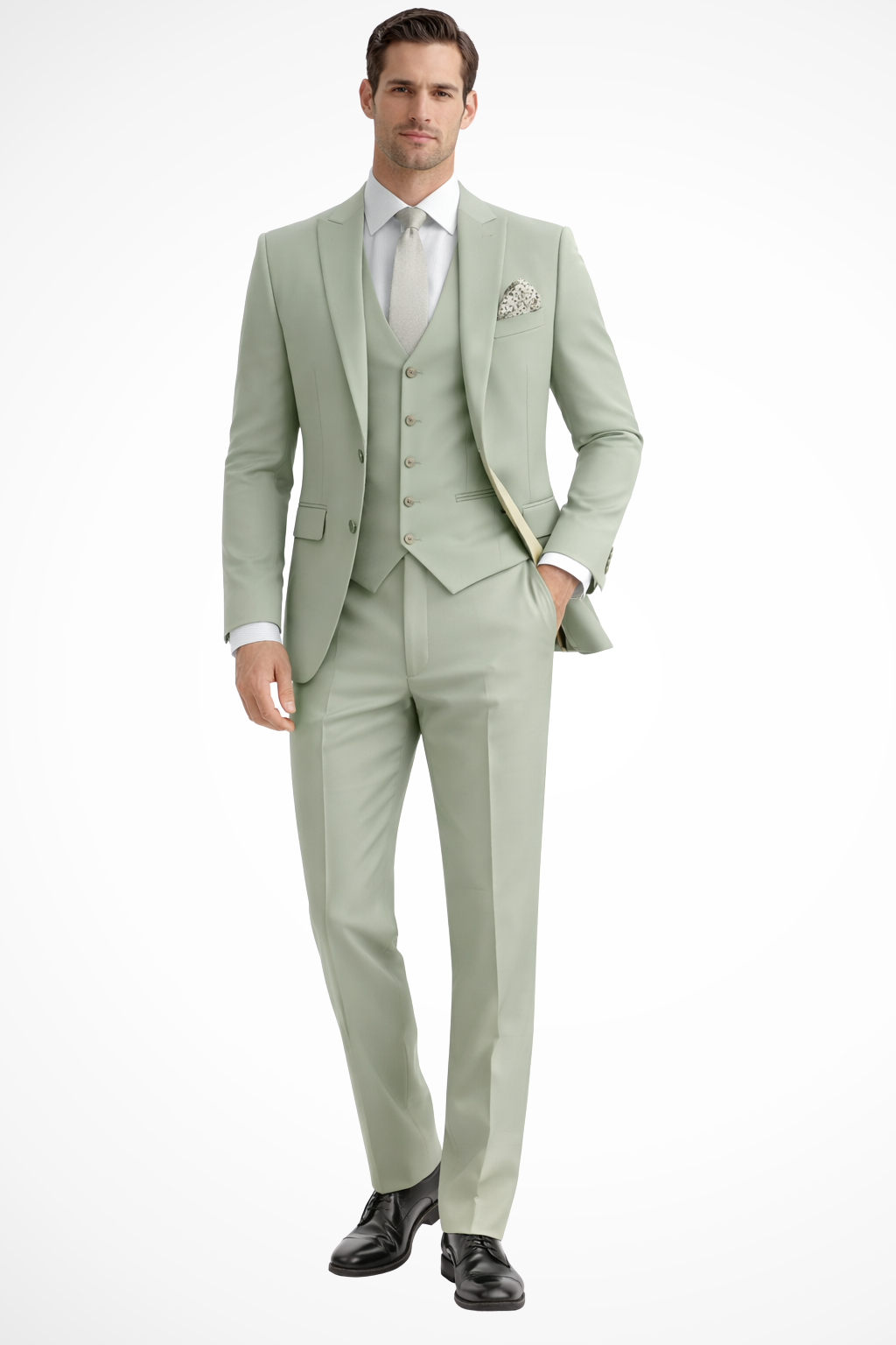 Driedelig Slim Fit Heren Pak met Reverskraag voor Bruiloften en Formele Gelegenheden 1