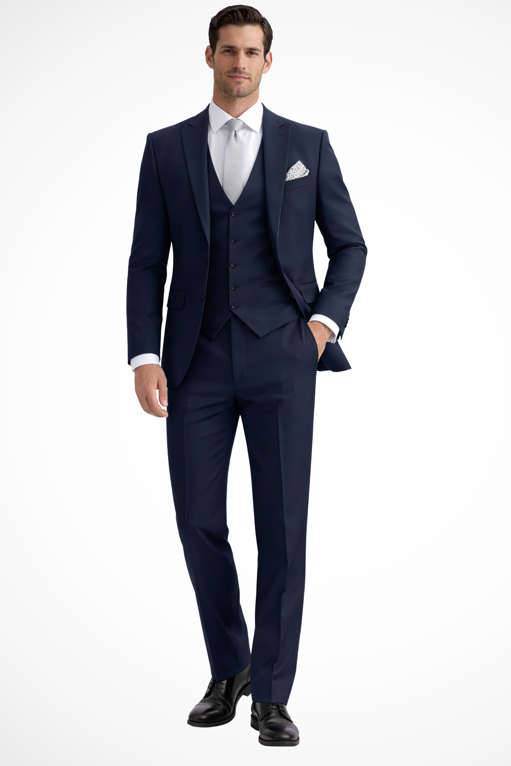 Driedelig Slim Fit Heren Pak met Reverskraag voor Bruiloften en Formele Gelegenheden 8