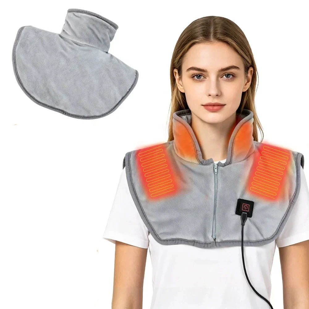 Elektrisch Verwarmd Nekkussen met USB, 3 Warmtestanden, Zacht en Comfortabel 0