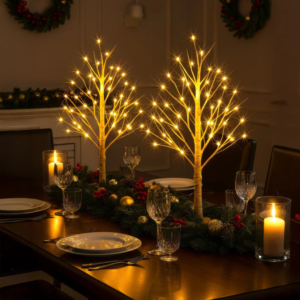 Tabletop Birch Tree Lamp – Warm White Branch Lights for Bedside Reading