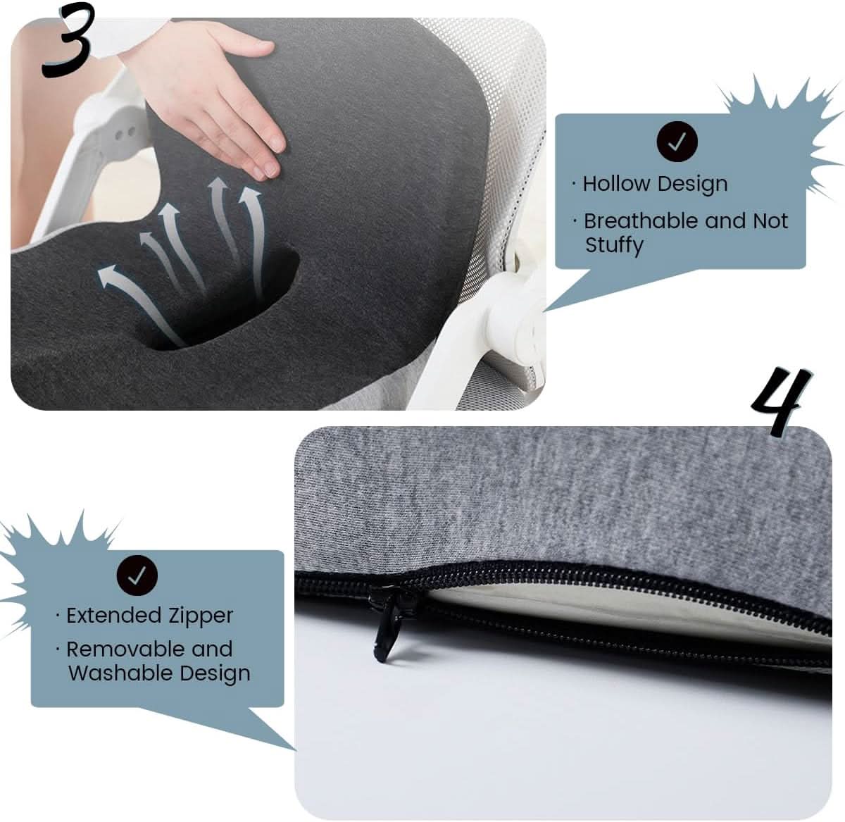 ErgoComfort Cushion – Ergonomisch zitkussen van traagschuim 6