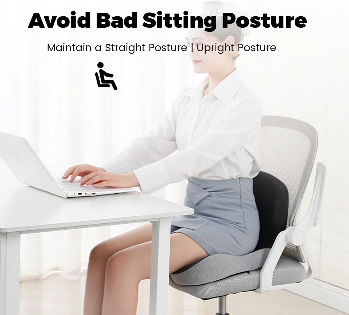 Coussin de siège ergonomique – Confort en mousse à mémoire, base antidérapante et housse lavable
