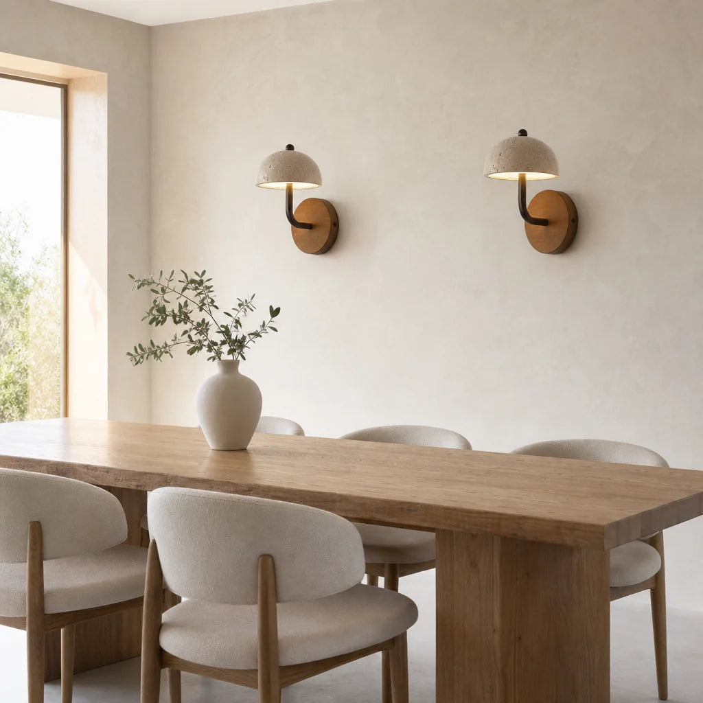 Evan Modern Travertine Dome Wall Light 4