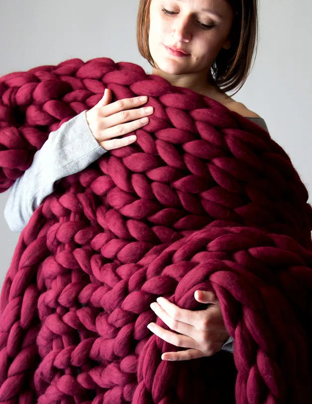 Extra-Large Chunky Knit Chenille Blanket - Soft, Warm Fleece for Couch and Bed 12