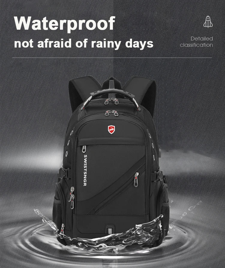 Extra-Large Waterproof Laptop Backpack for Men with USB Charging & Anti-Theft Security 6