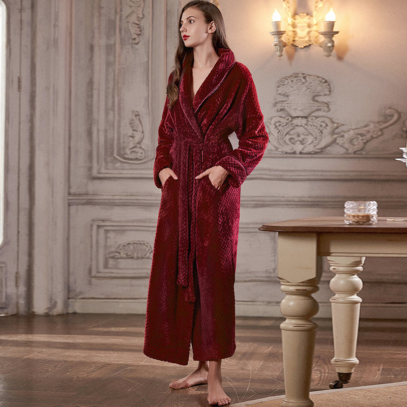 Extra Lange Thermische Badjas – Luxe Flanel, Ritssluiting & Winterwarm 5