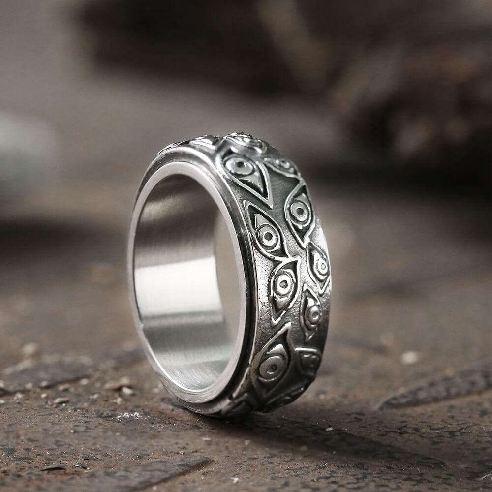 Eye of Providence Stainless Steel Spinner Ring 0