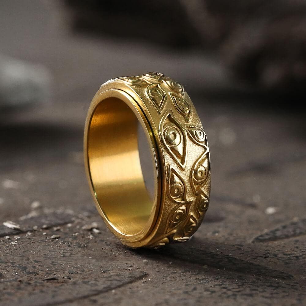 Eye of Providence Stainless Steel Spinner Ring 3