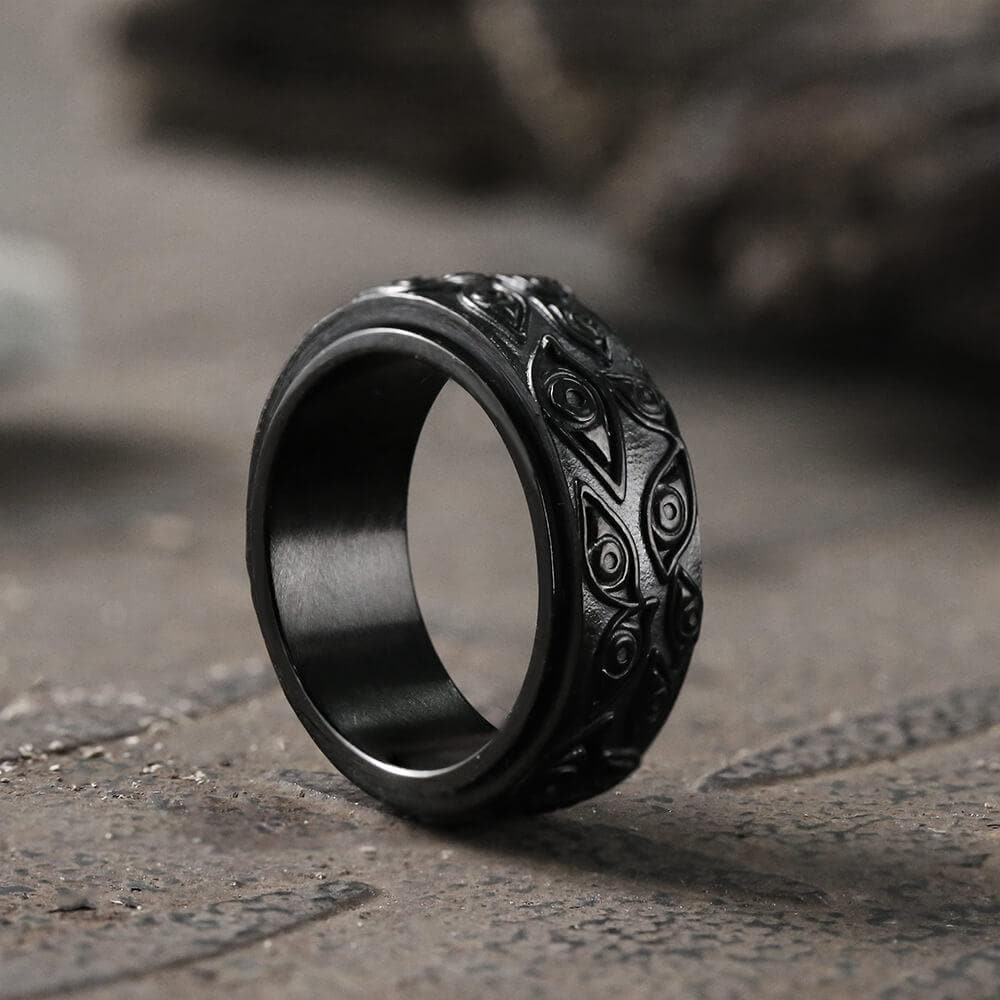 Eye of Providence Stainless Steel Spinner Ring 4