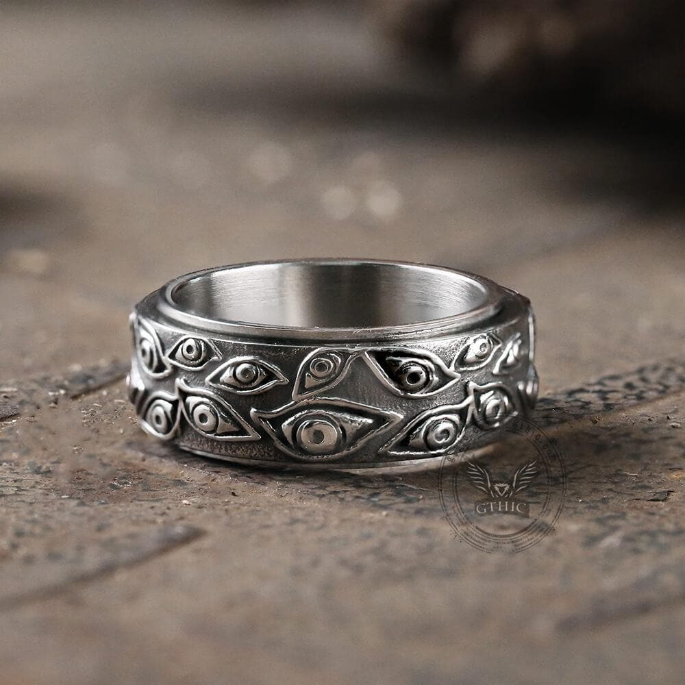 Eye of Providence Stainless Steel Spinner Ring 5