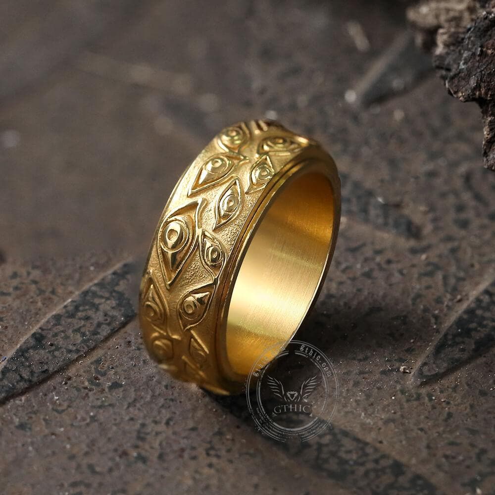 Eye of Providence Stainless Steel Spinner Ring 7