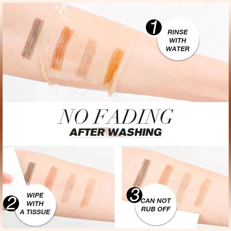 Eyebrow Stamp Pen with Waterproof Stencil and 4-Prong Tip for Natural Look 5