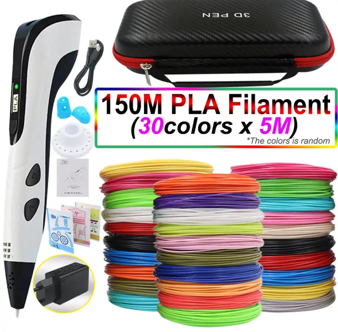 3D Printing Pen Set – Easy-Control Drawing Tool with PLA Filament & LED Display