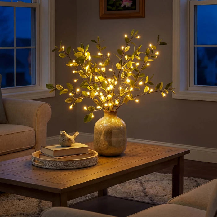 Lighted Olive Branch Stems – Twinkling Fairy Lights for Vases and Arrangements