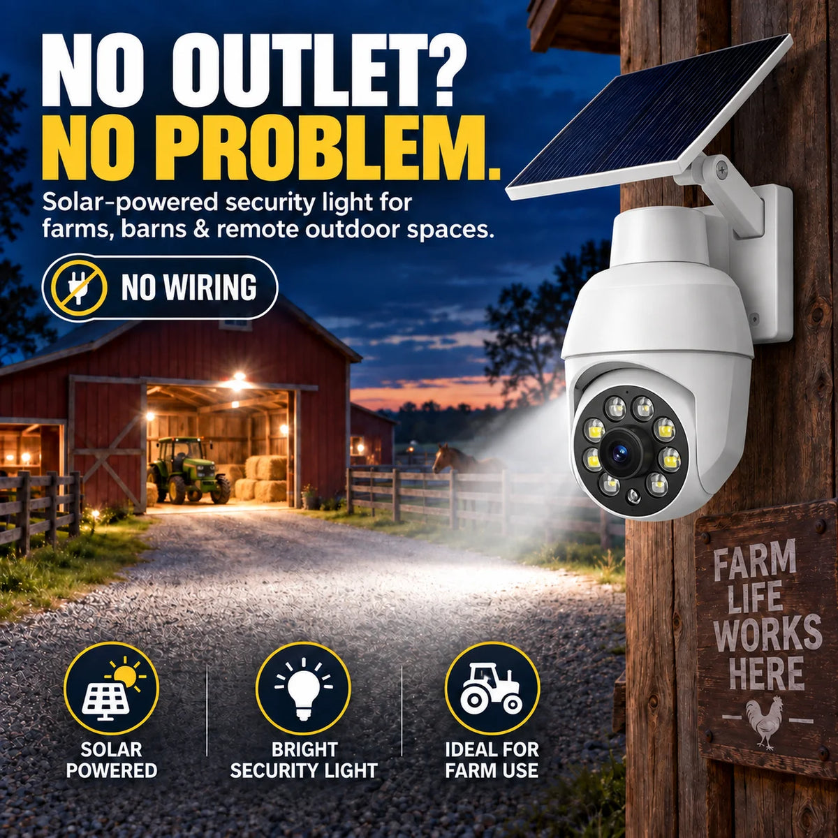 ⏰Final 6 Hours Sale 50% OFF🔥🔥 - Solar-Powered Simulated Surveillance Camera Street Light 0