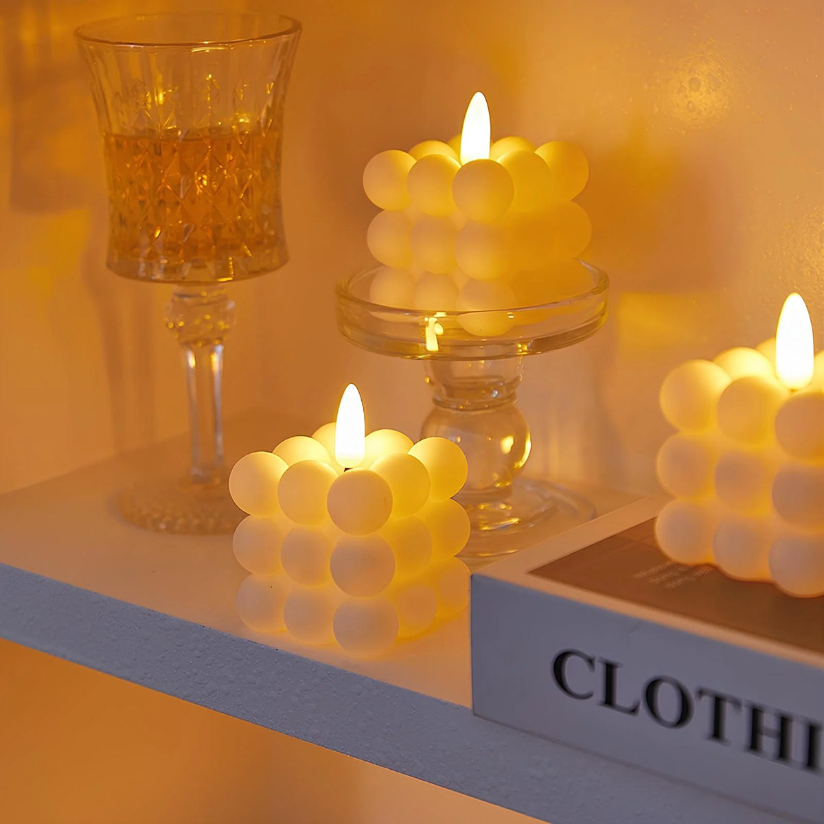 Flameless Block Candles 3