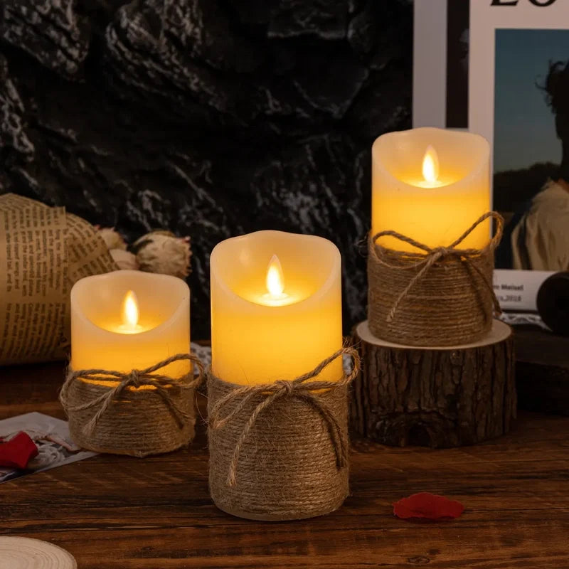 Flameless Block Candles 4