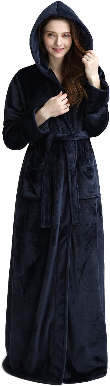 Fluffy Fleece Bathrobe with Hood - CozyFluff 0