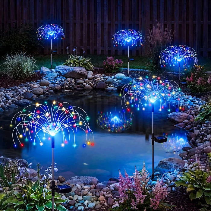 Solar Starburst Garden Stake – Wire-Free Multicolor Light from Dusk to Dawn