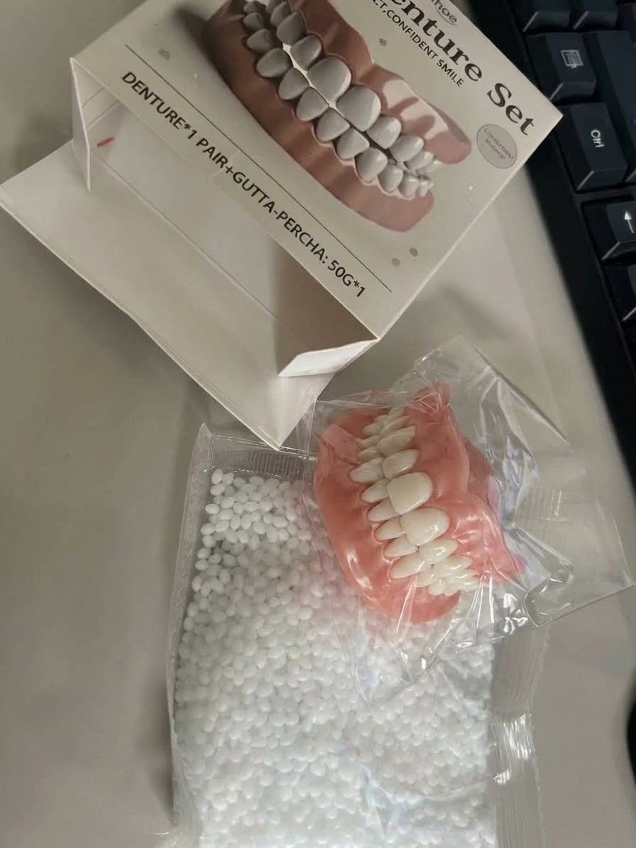 Cosmetic Denture Set – Upper and Lower Removable Teeth Covers with Custom Fit